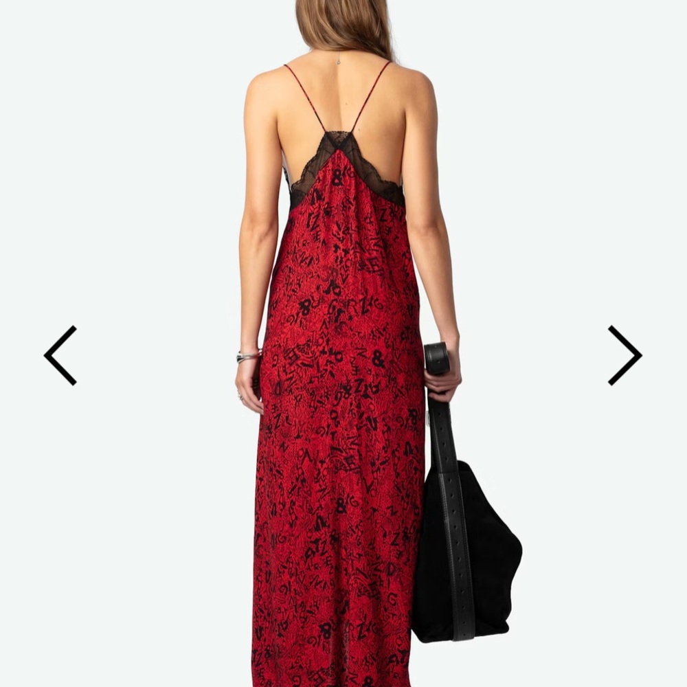 Zadig & Voltaire Red Slip Dress Spaghetti Strap Backless